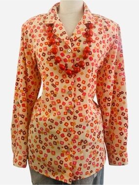 JORDAN WOMEN- plus size, blouse, pink and orange and green colors